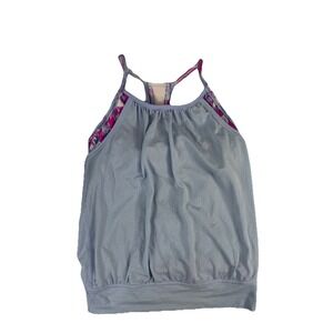 Ivivva Lululemon Girls Double Dutch Layer Tank Top Shelf Bra‎ Lavender Size 8